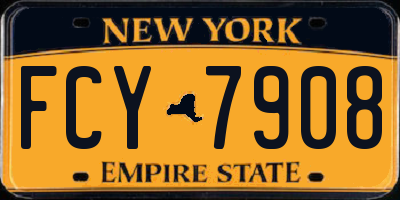 NY license plate FCY7908