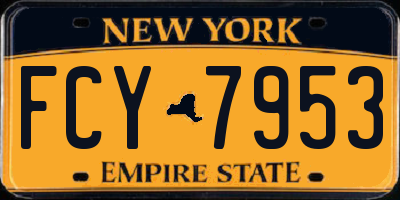 NY license plate FCY7953