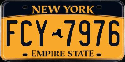 NY license plate FCY7976