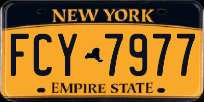 NY license plate FCY7977