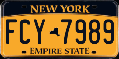 NY license plate FCY7989