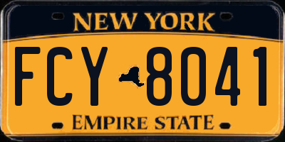 NY license plate FCY8041