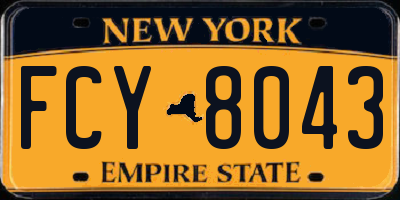 NY license plate FCY8043