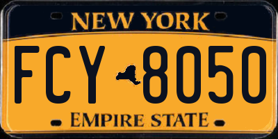 NY license plate FCY8050