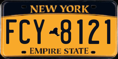 NY license plate FCY8121