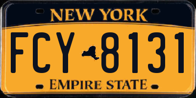 NY license plate FCY8131