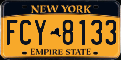 NY license plate FCY8133