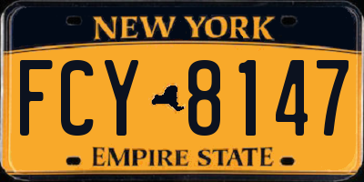 NY license plate FCY8147