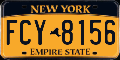 NY license plate FCY8156