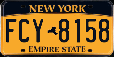 NY license plate FCY8158