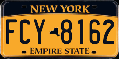 NY license plate FCY8162