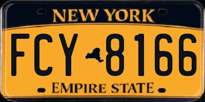 NY license plate FCY8166