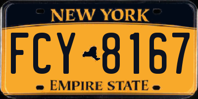 NY license plate FCY8167