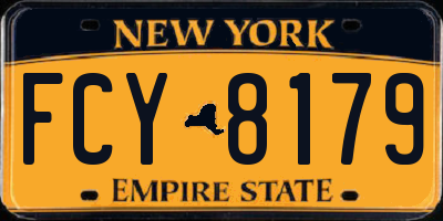NY license plate FCY8179