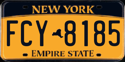 NY license plate FCY8185