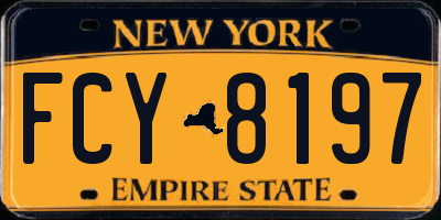 NY license plate FCY8197