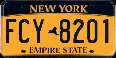 NY license plate FCY8201