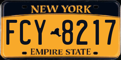 NY license plate FCY8217