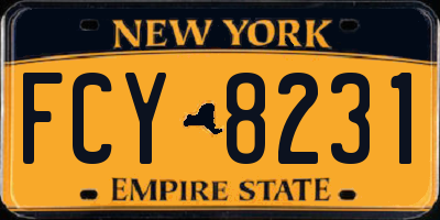 NY license plate FCY8231