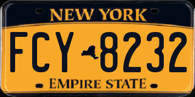 NY license plate FCY8232