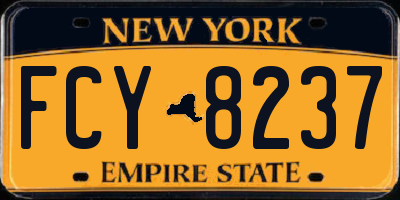NY license plate FCY8237