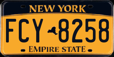 NY license plate FCY8258