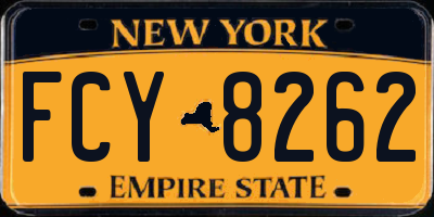 NY license plate FCY8262