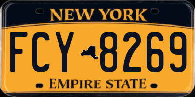 NY license plate FCY8269