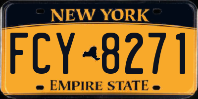 NY license plate FCY8271