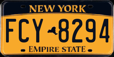 NY license plate FCY8294