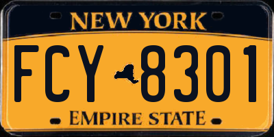 NY license plate FCY8301