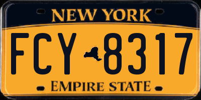 NY license plate FCY8317