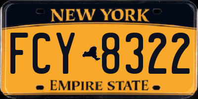 NY license plate FCY8322