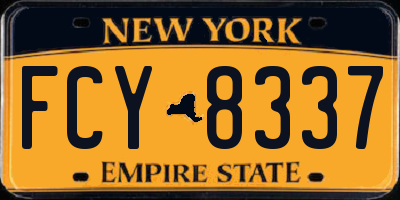 NY license plate FCY8337