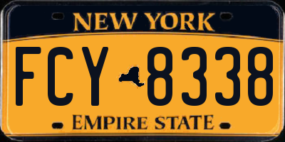NY license plate FCY8338