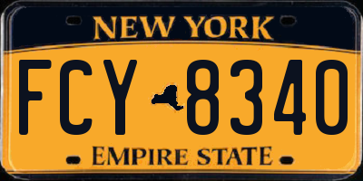 NY license plate FCY8340