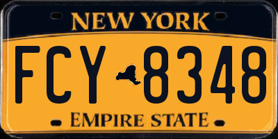 NY license plate FCY8348