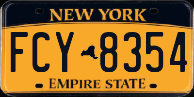 NY license plate FCY8354