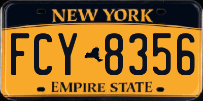 NY license plate FCY8356