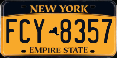 NY license plate FCY8357
