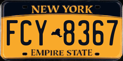 NY license plate FCY8367