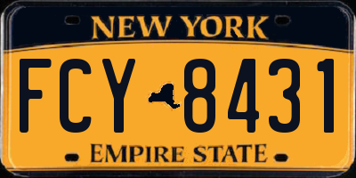 NY license plate FCY8431