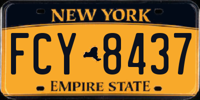 NY license plate FCY8437