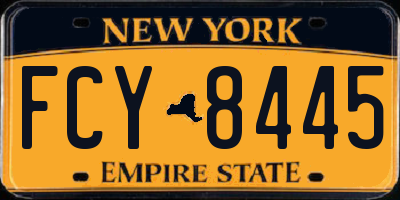 NY license plate FCY8445