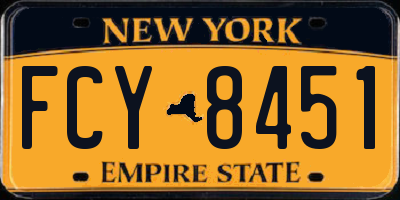 NY license plate FCY8451