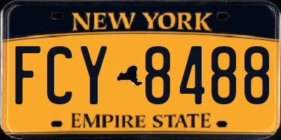 NY license plate FCY8488