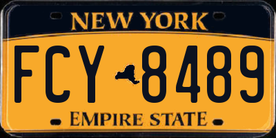NY license plate FCY8489