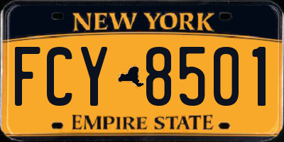 NY license plate FCY8501
