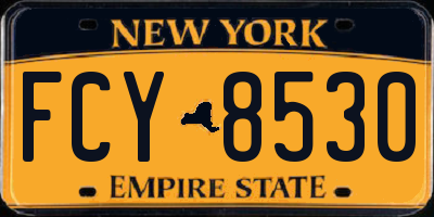 NY license plate FCY8530
