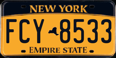 NY license plate FCY8533